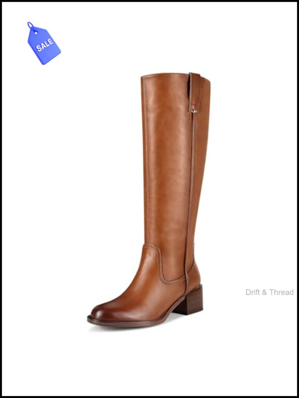 Women's Knee High Riding Boots Chunky Block Heel Faux Leather Tall
